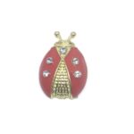 Rhinestone Ladybug Brooch Pin