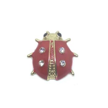 Rhinestone Red Ladybug Pin