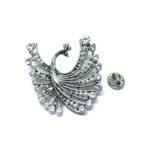 Rhinestone Peacock Brooch Pin