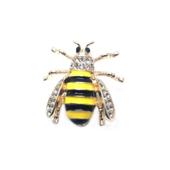 Rhinestone Bee Enamel Brooch
