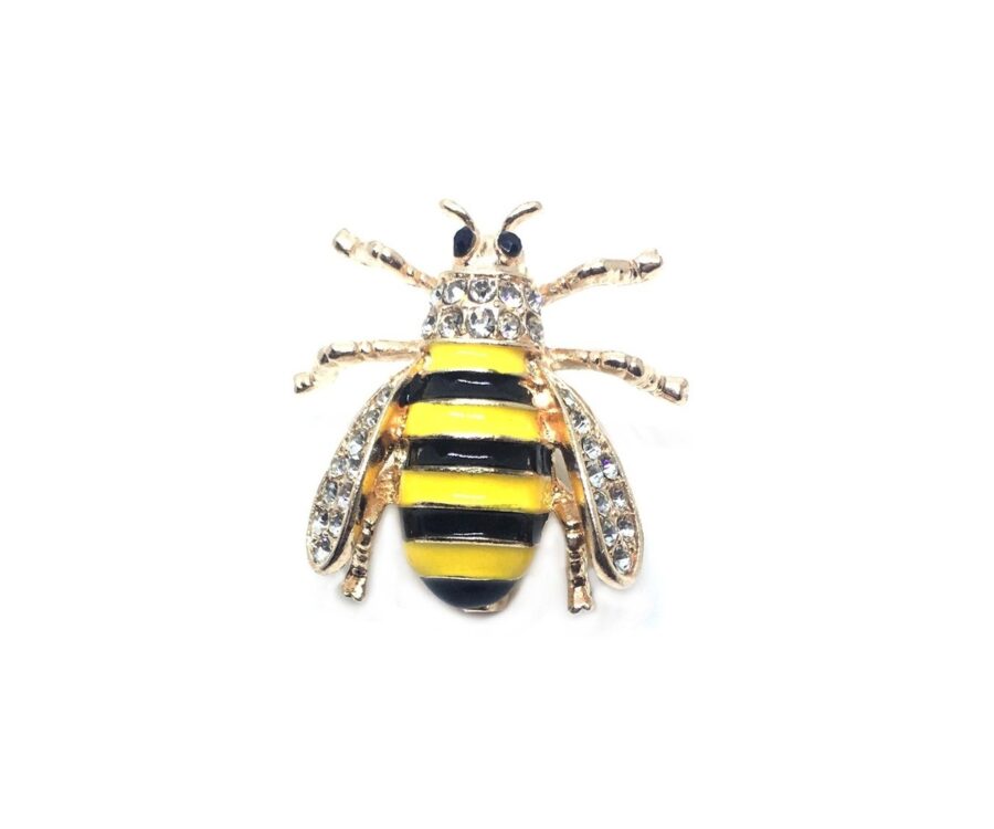 Rhinestone Bee Enamel Brooch