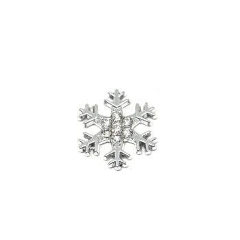 Rhinestone Silver Snowflake Pin