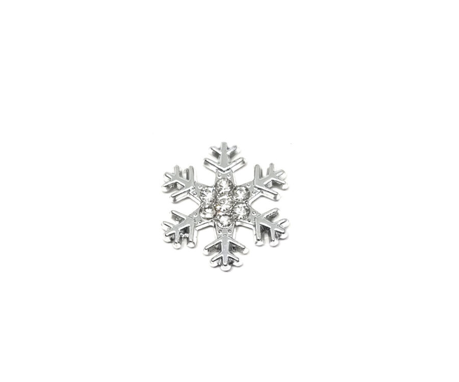 Rhinestone Silver Snowflake Pin