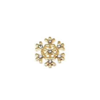 Rhinestone Gold Snowflake Pin