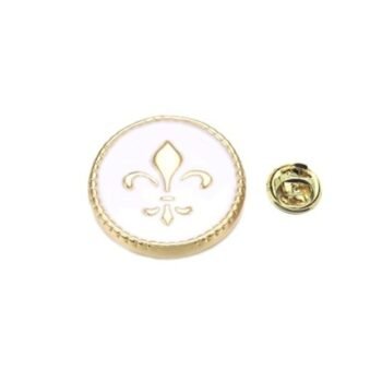Fleur De Lis Round Lapel Pin