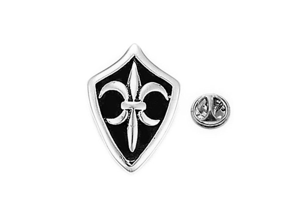 Black Fleur De Lis Pin