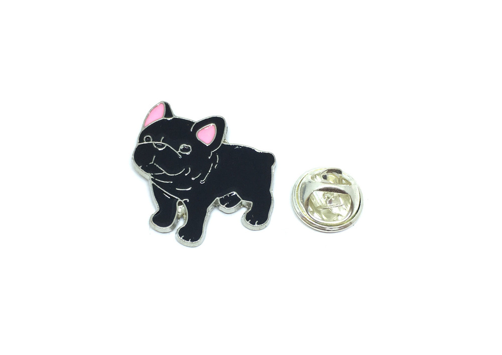Black French Bulldog Enamel Pin