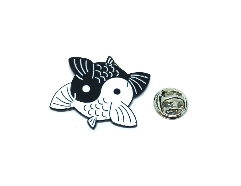 Black & White Koi Fish Pin