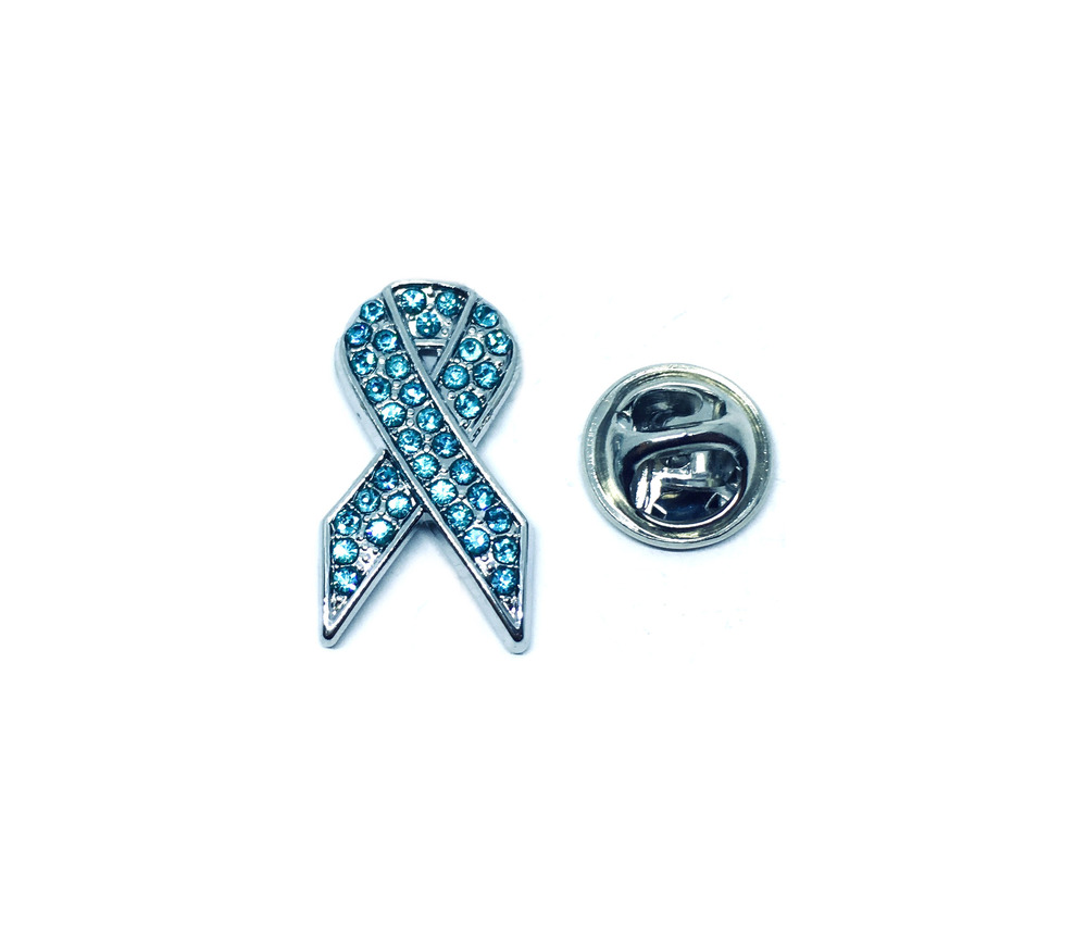 Blue Rhinestone Awareness Lapel Pin
