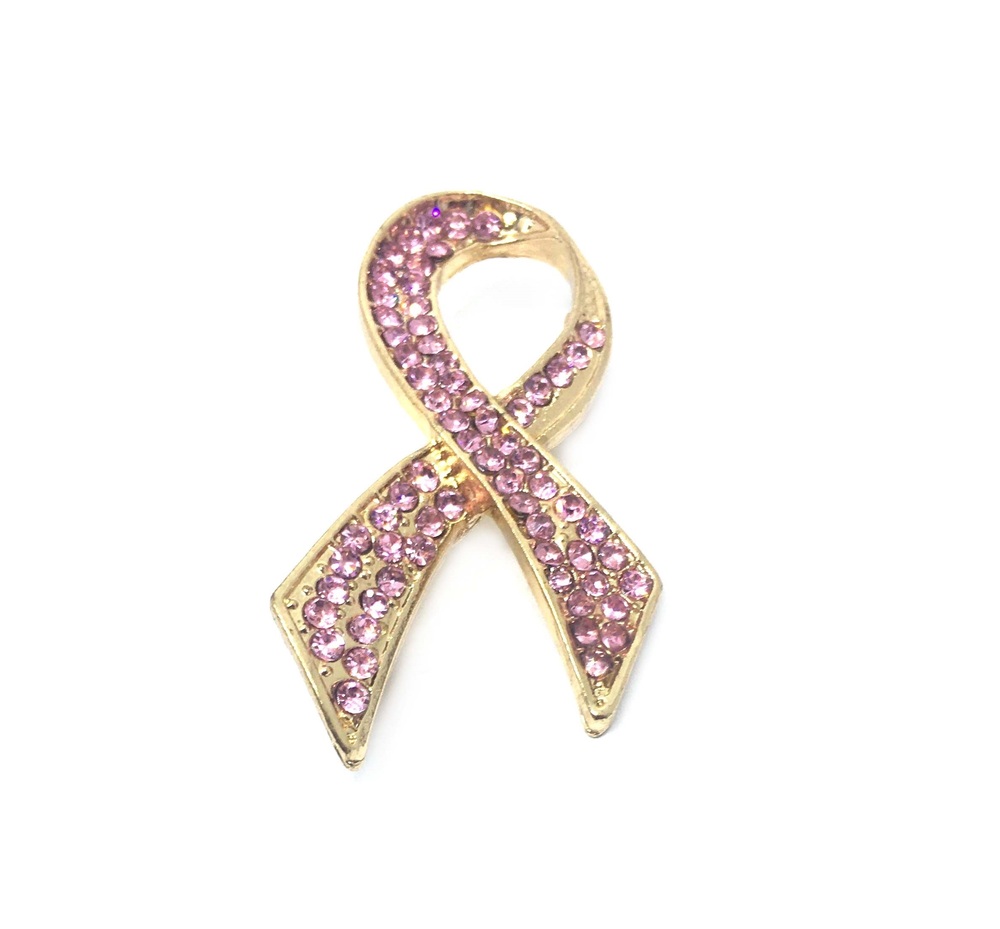 Breast Cancer Pink Ribbon Brooch