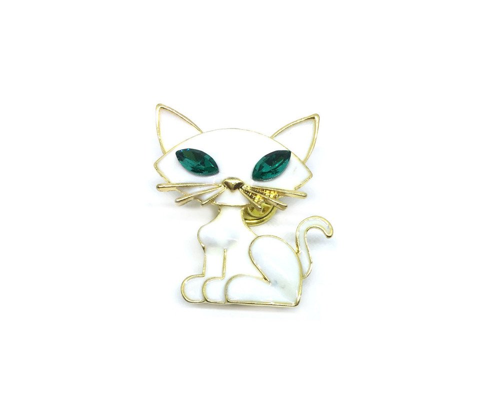 Enamel Cat Brooch