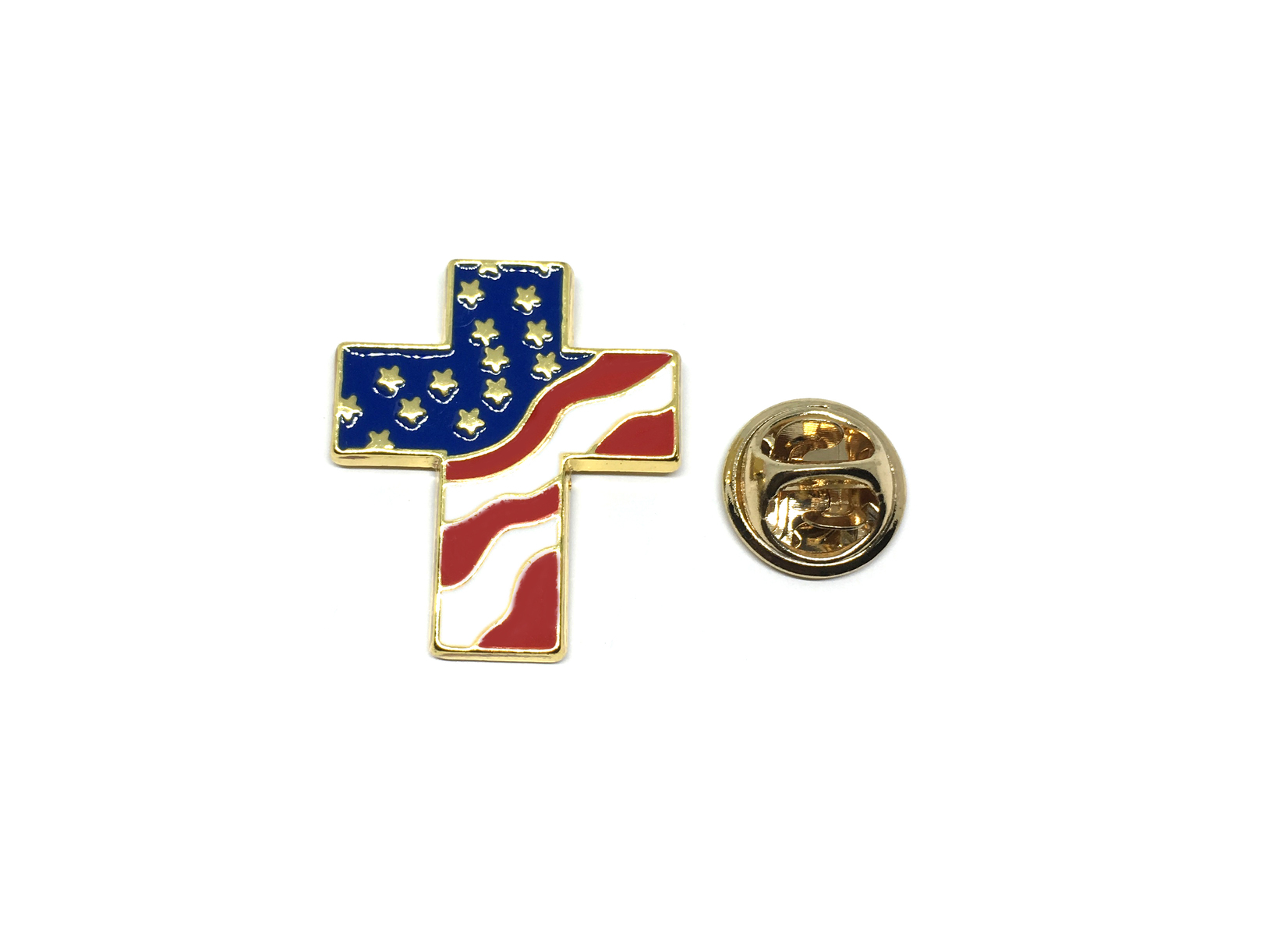 American Flag Cross Patriotic Pin