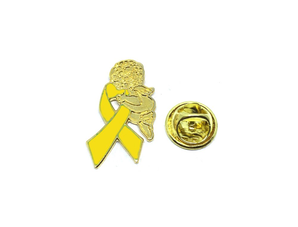 Yellow Ribbon Angel Pin