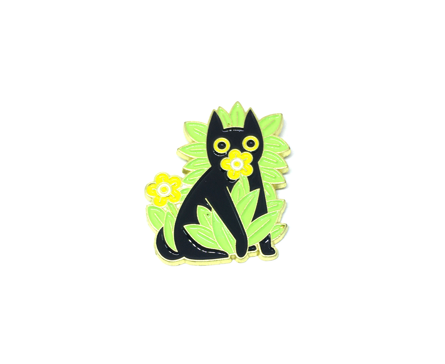 Cat with Plants Enamel Pin