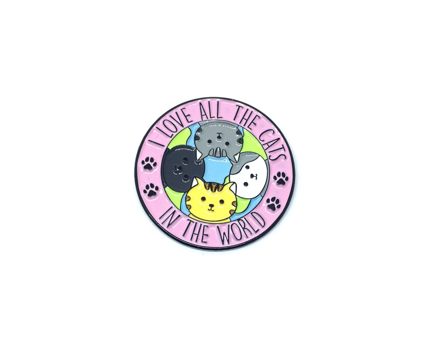 "I Love All Cats" Cute Cat Pin