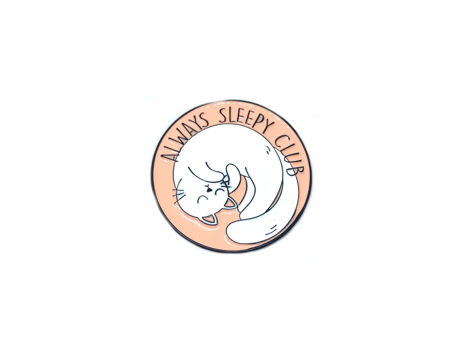 "Always Sleepy Club" Cat Pin