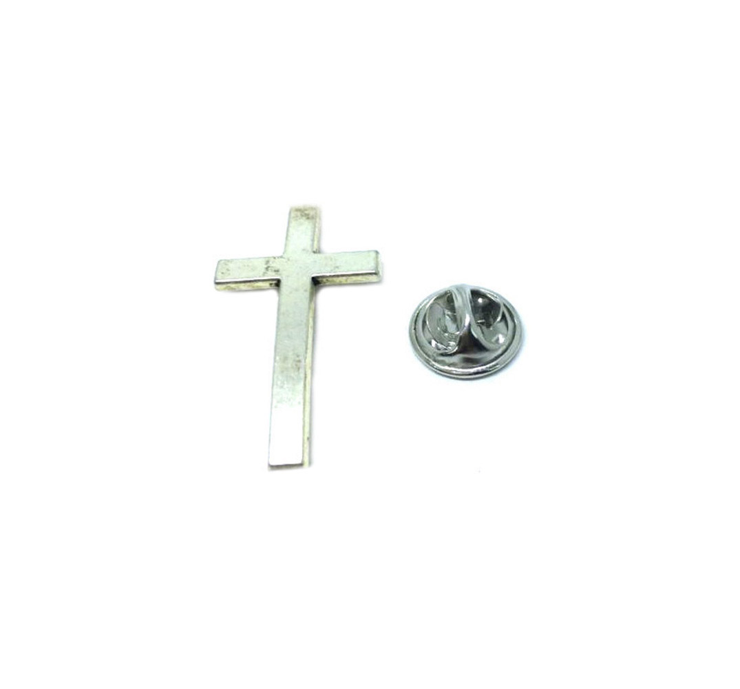 Silver Cross Pin Badge