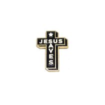 Jesus Saves Cross Lapel Pin