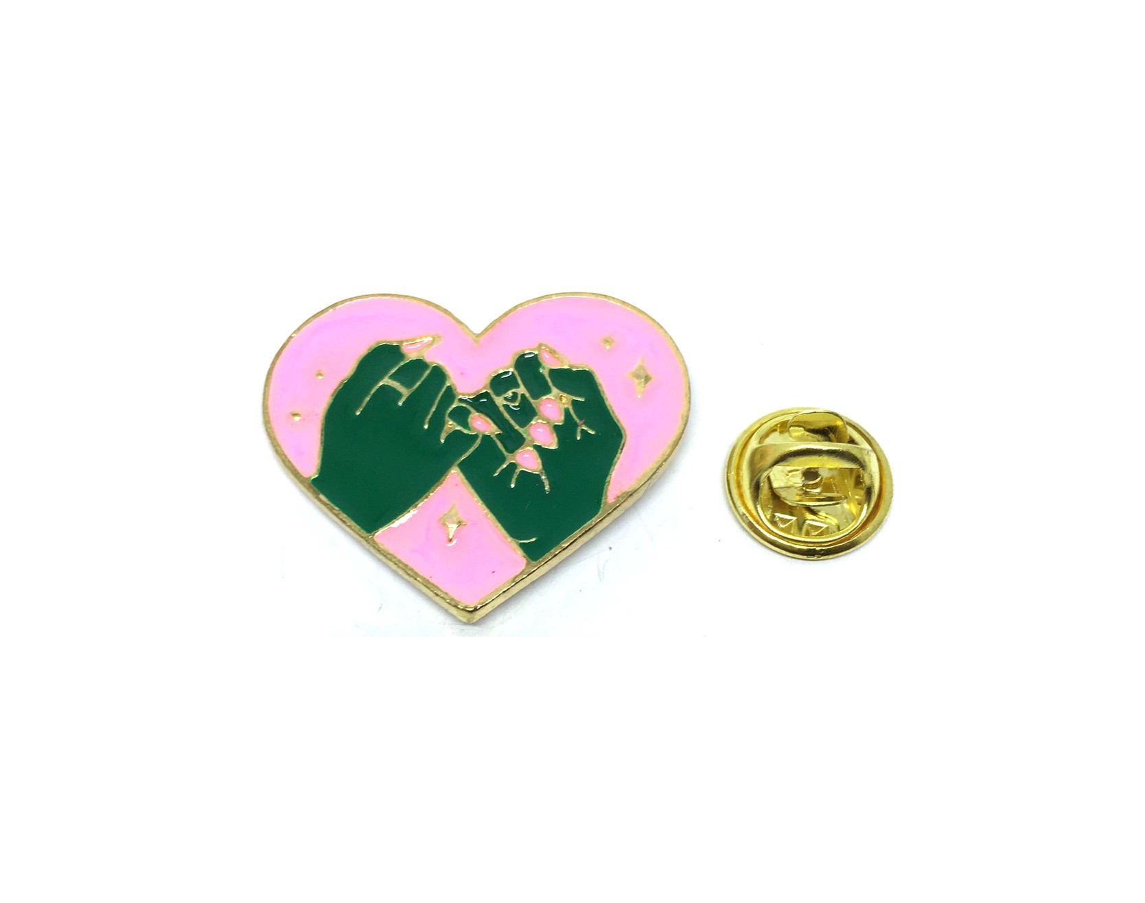 Fingers Pink Heart Pin