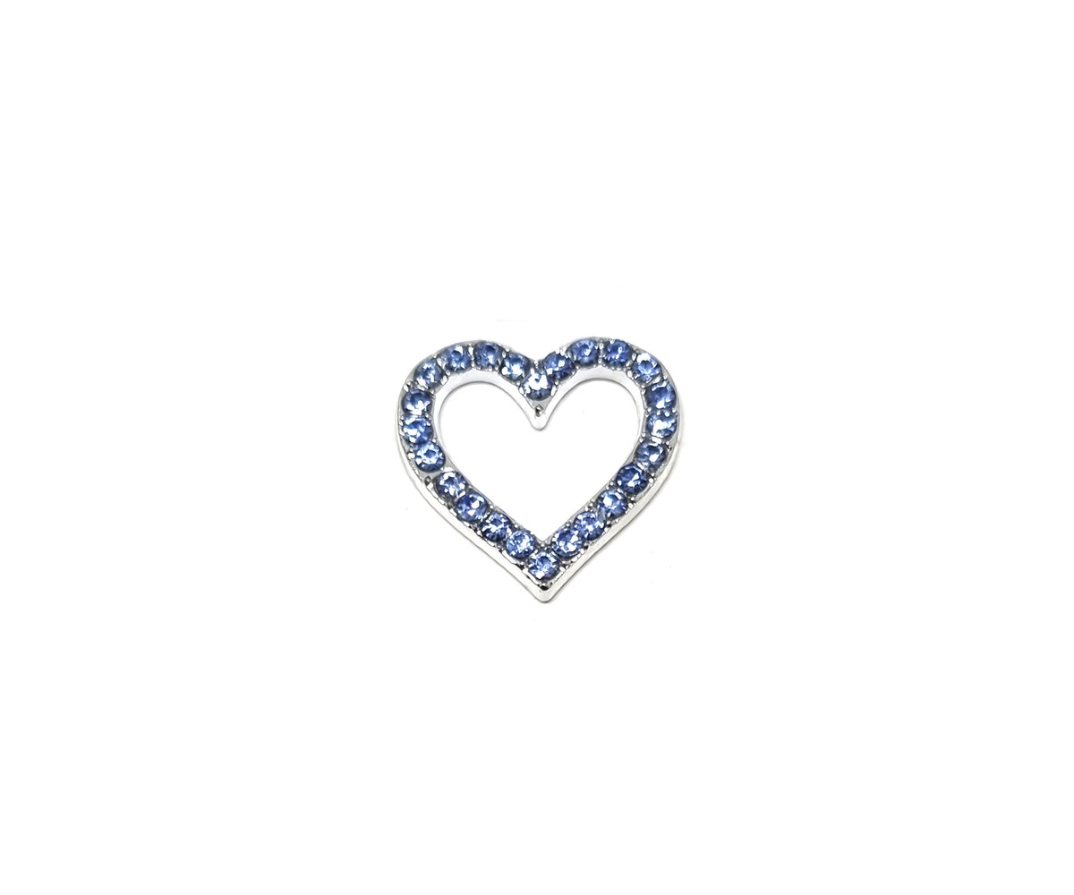 Blue Rhinestone Heart Pin