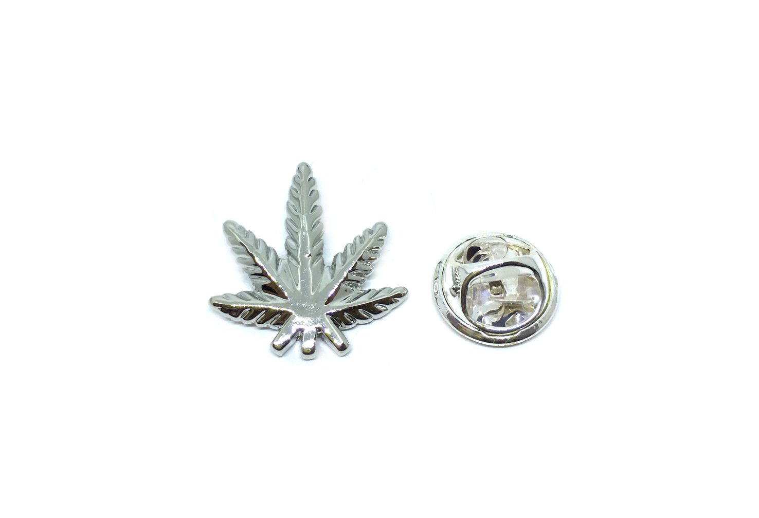 Silver Marijuana Leaf Pin