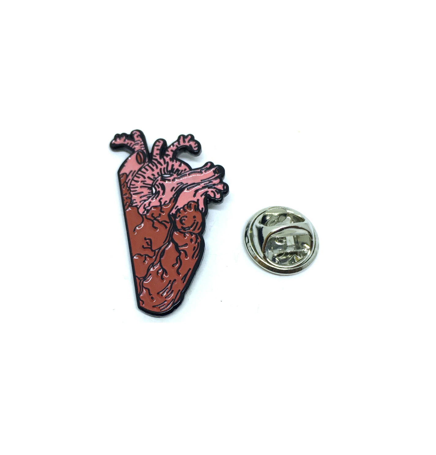 Red Anatomical Heart Pin