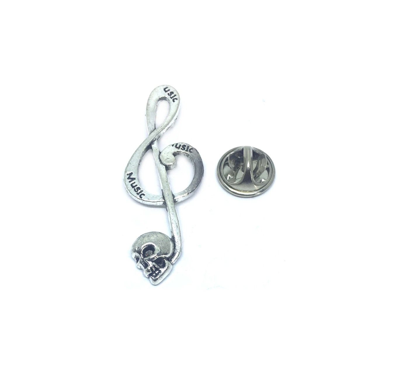 Skull Treble Clef Pin