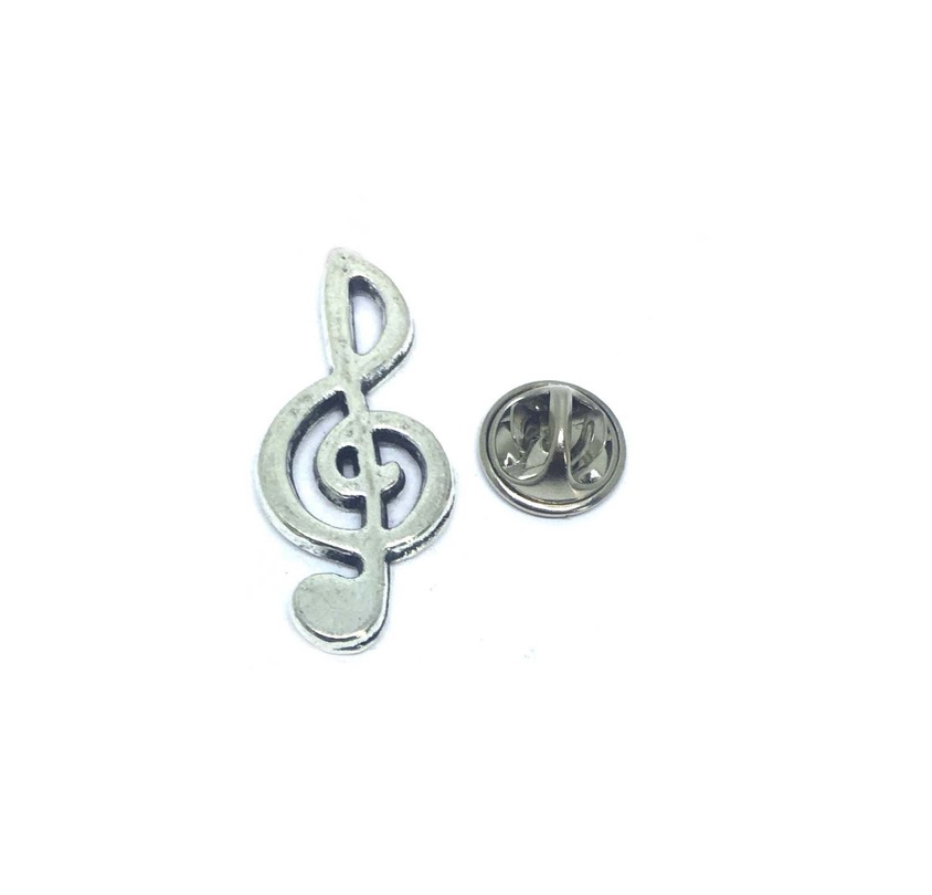 Silver Treble Clef Music Pin