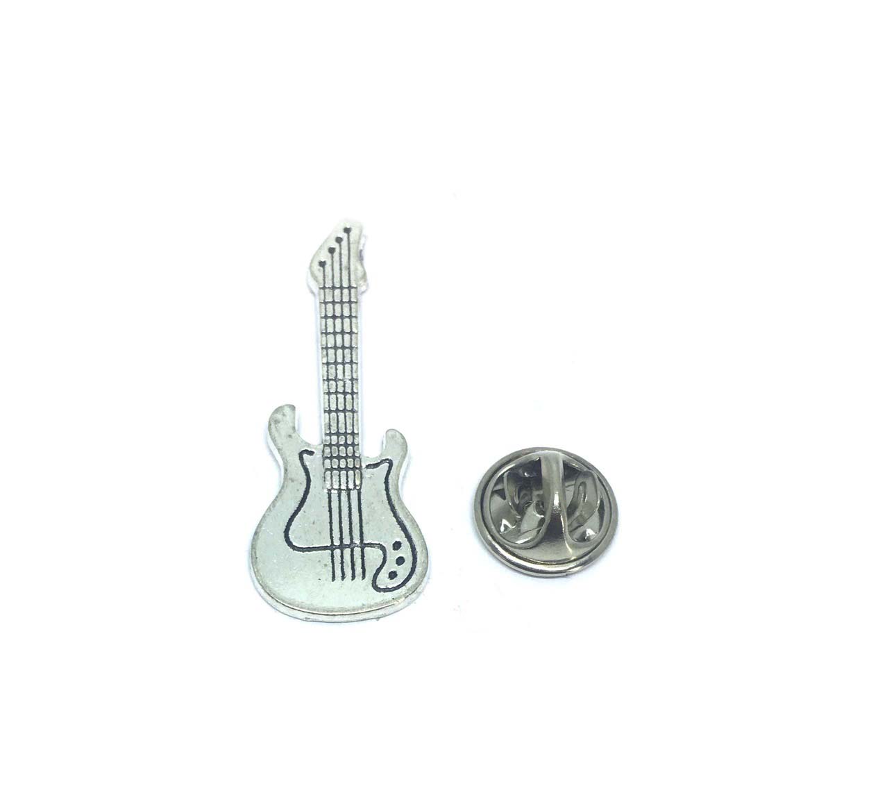 Silver Guitar Lapel Pin