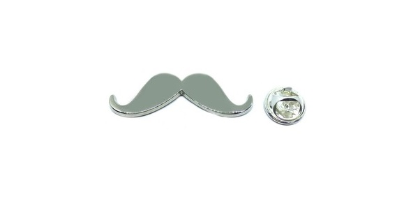 Silver Mustache Pin