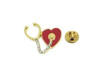 Heart with Stethoscope Lapel Pin