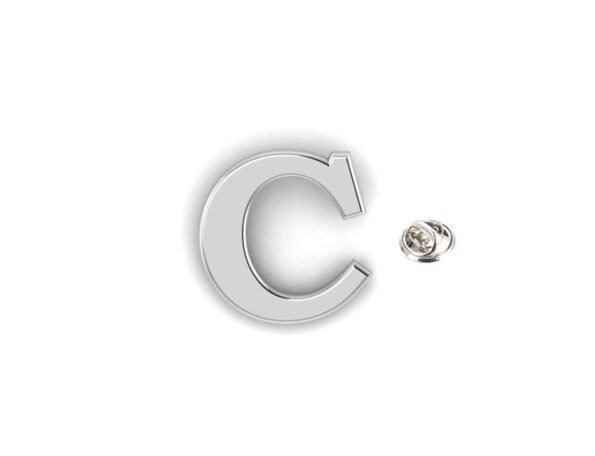 Letter C Pin - silver