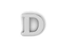 Letter D Pin in silver
