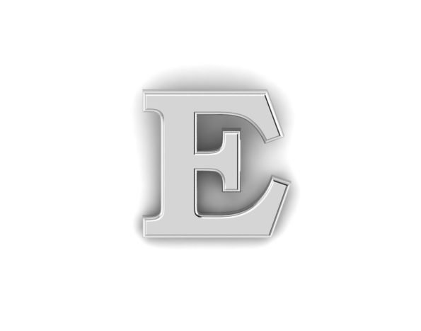 Letter E Pin - Silver