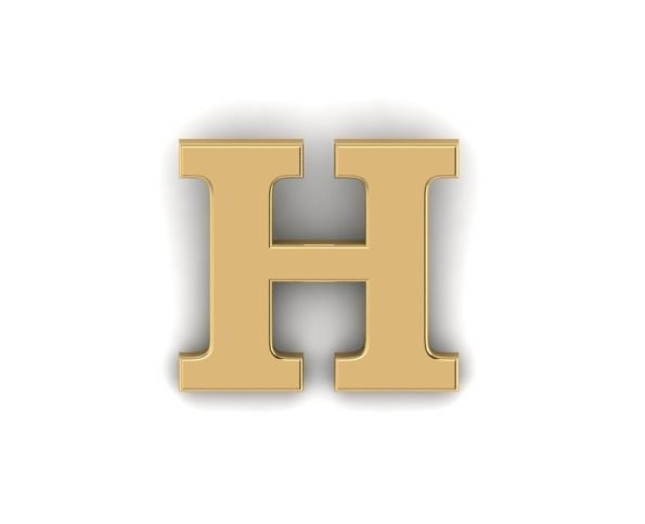 Letter H Pin - Gold