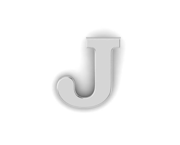 Letter J Pin - Silver