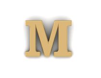 Letter M Pin - Gold