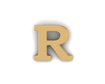 Letter R Pin - Gold