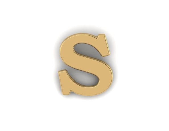 Letter S Pin - Gold