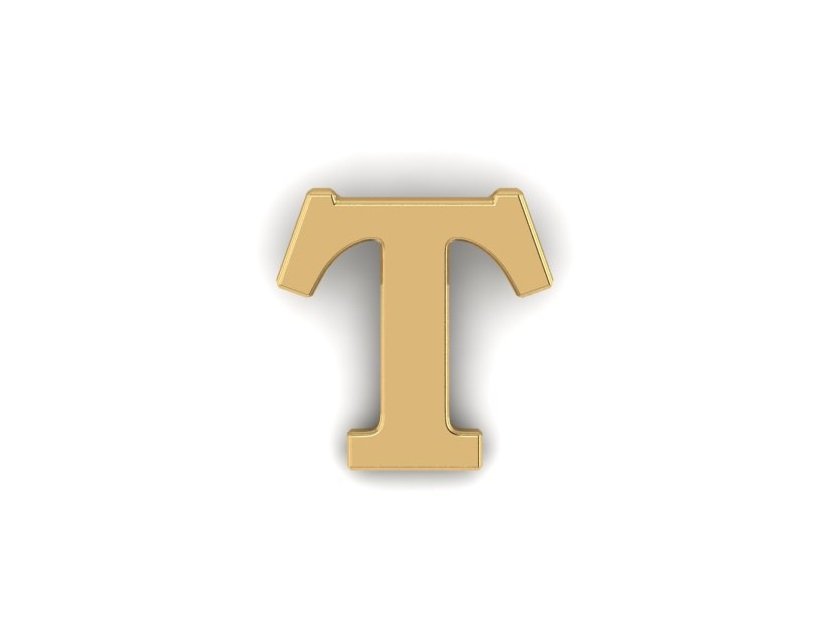 FPAL-020-Letter T Pin - Gold Letter T Pin - Gold