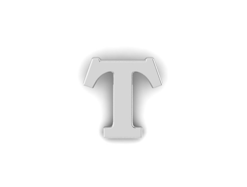 FPAL-020 Letter T Pin - Silver Letter T Pin - Silver