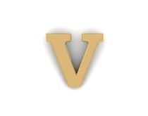 Letter V Pin - Gold