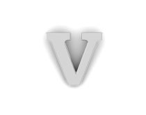 Letter V Pin - Silver