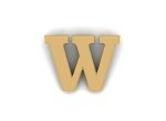 Letter W Pin - Gold