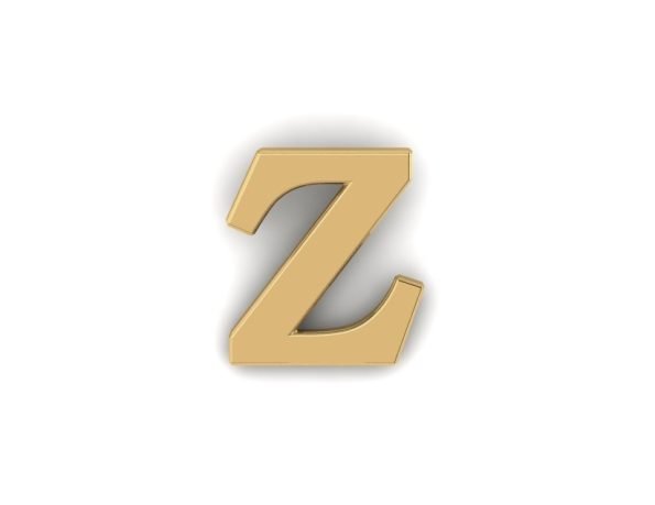 Letter Z Pin - Gold