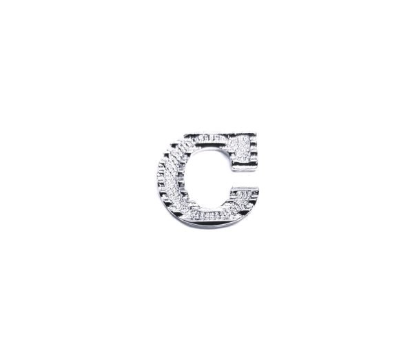 Silver Alphabet Letter C Pin