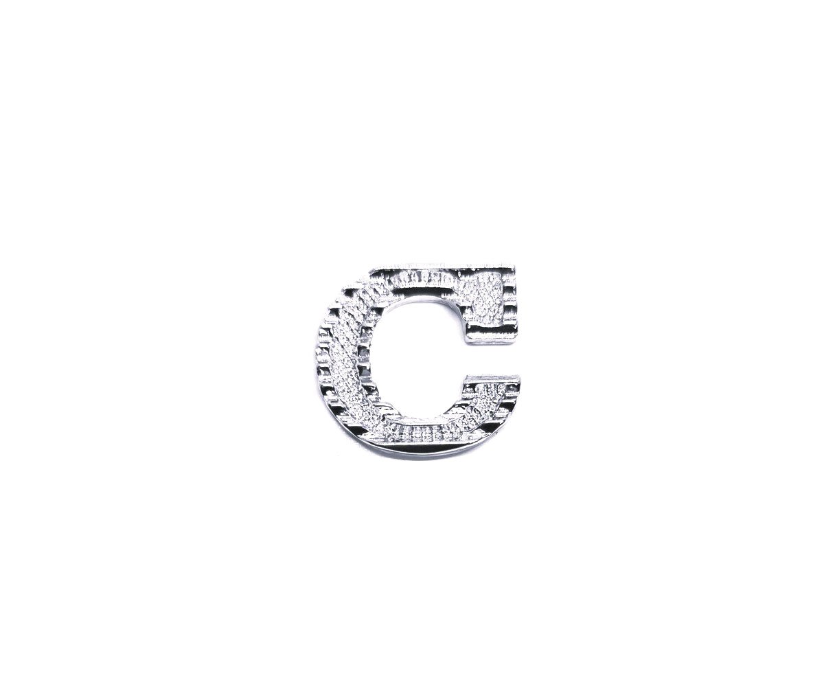 FPAL-032 Silver Alphabet Letter C Pin Silver Alphabet Letter C Pin