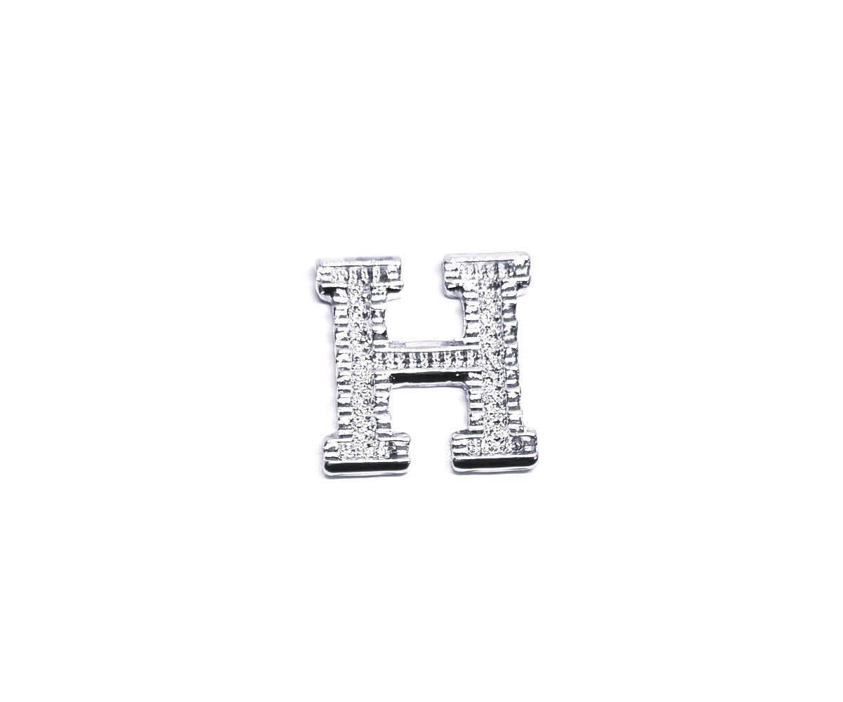 FPAL-037 Silver Alphabet Letter H Pin Silver Alphabet Letter H Pin