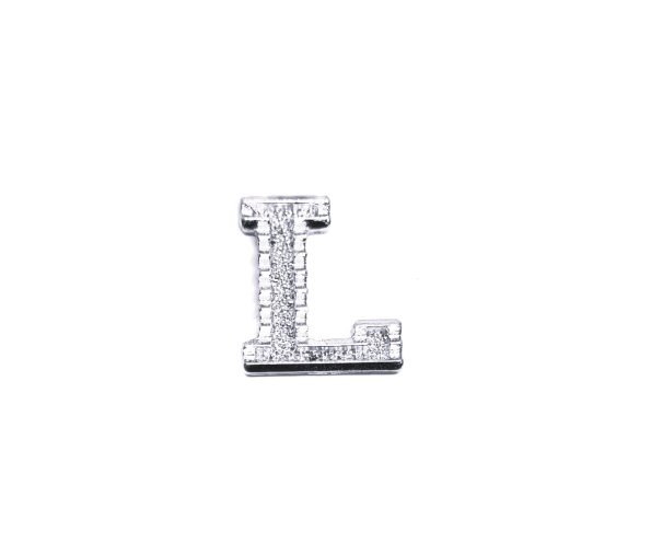 Silver Alphabet Letter L Pin