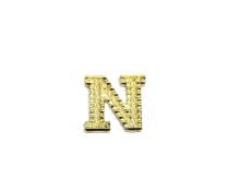 Gold Alphabet Letter N Pin